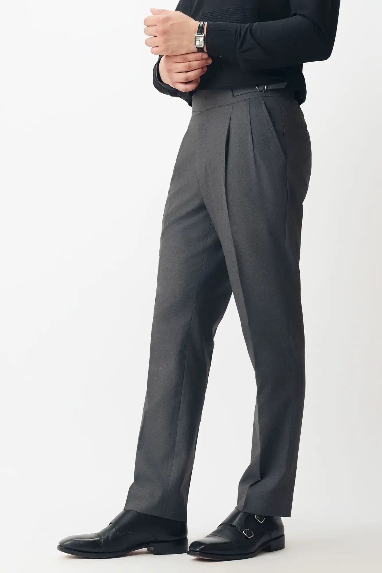 Charcoal Grey Gurkha Pants fabric