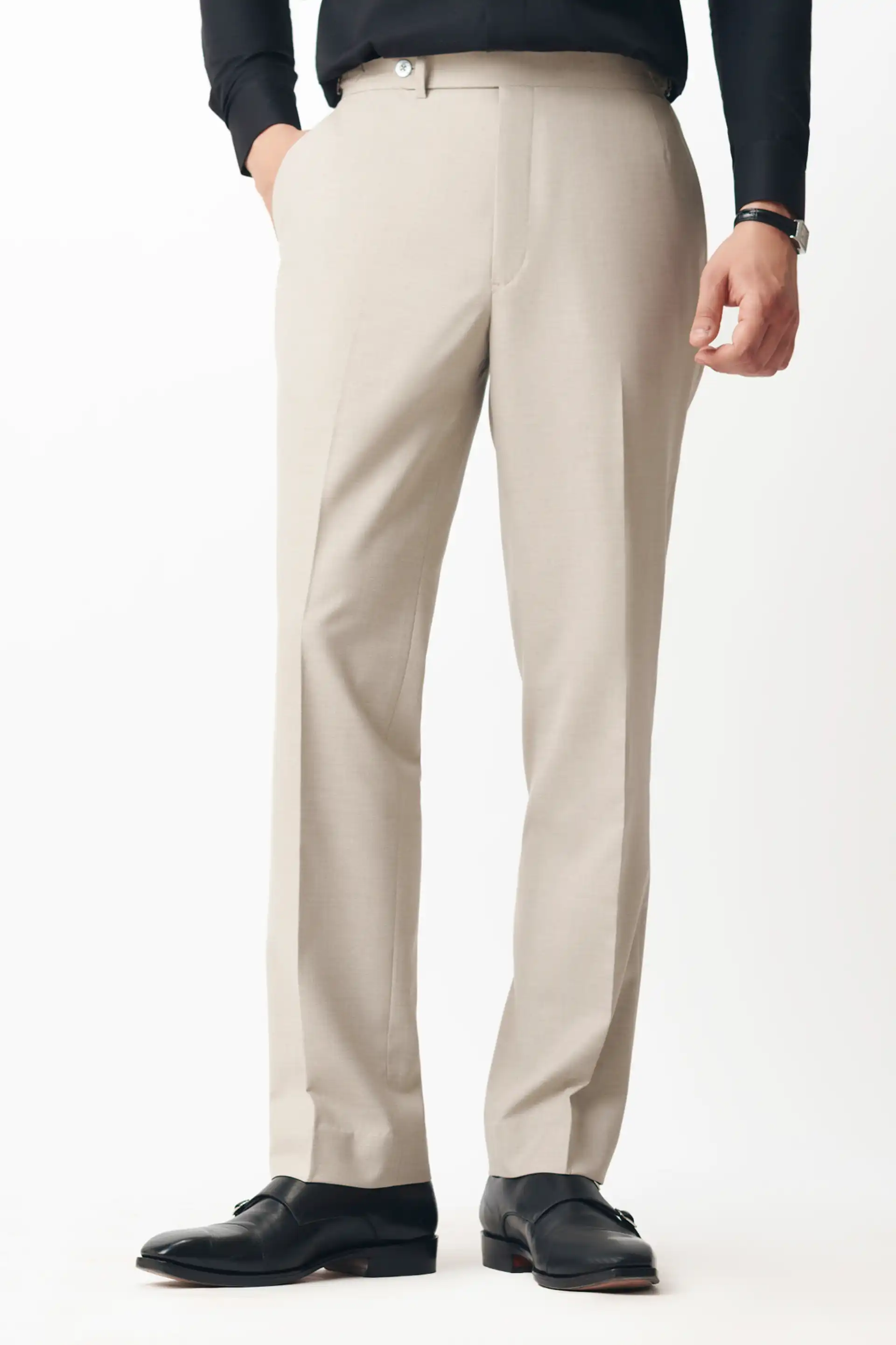 Beige Neapolitan Pants fabric