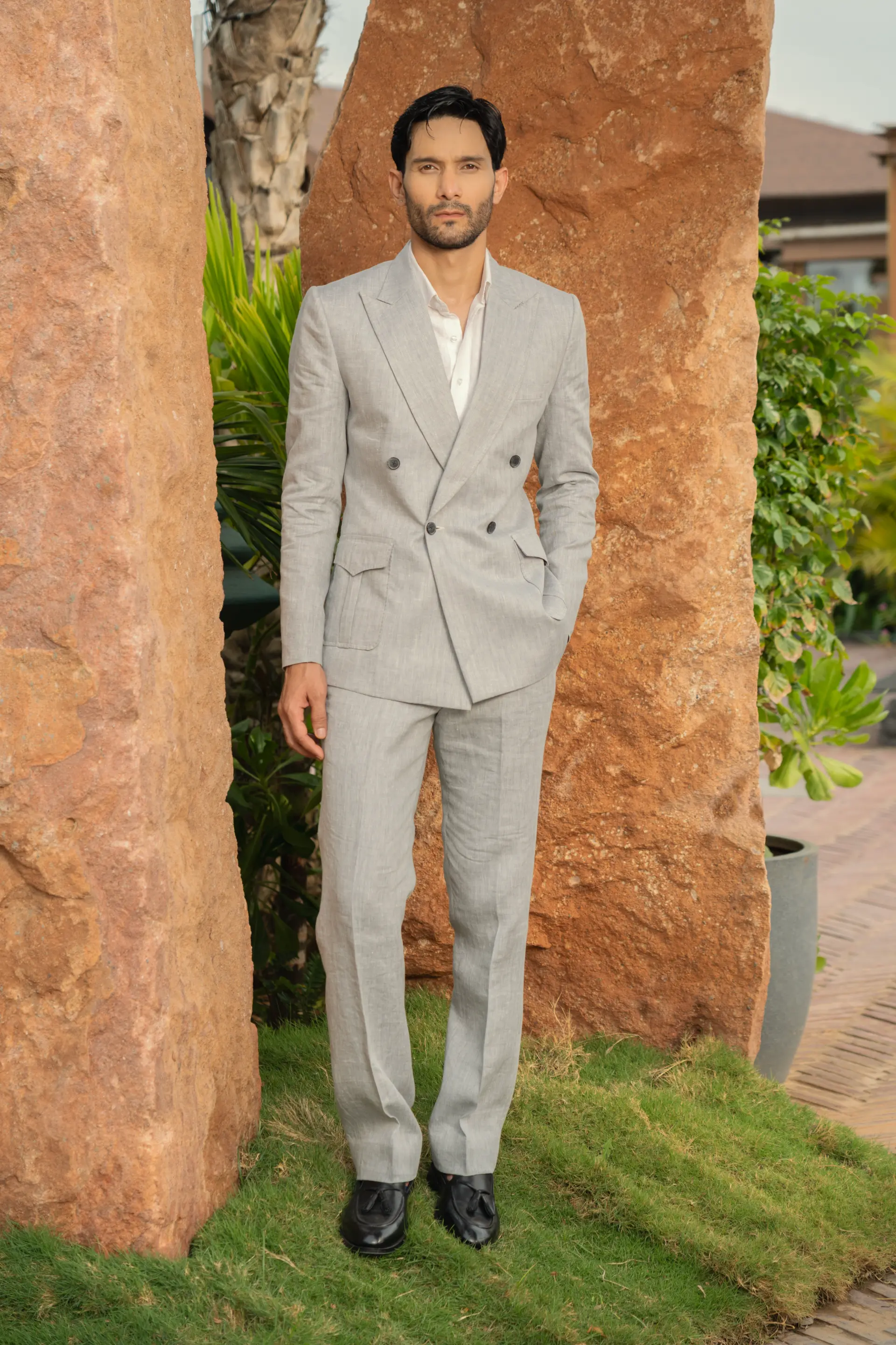 Textured Slate DB Suit